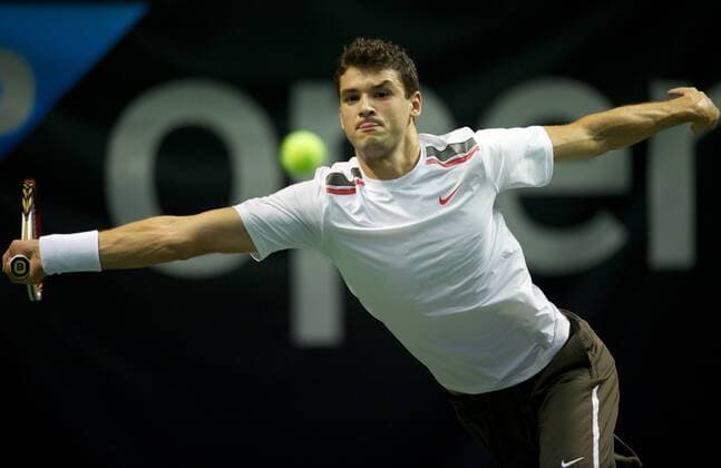 Feb. 13, 2012 - San Jose, California, U.S - Grigor Dimitrov (BUL) competes during first-round play at the SAP Open at HP Pavilion in San Jose, CA. ATP Tennis Herren TENNIS 2012 - Feb 13 - SAP Open - ZUMAq48