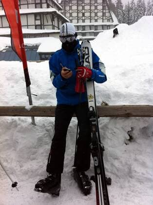 11.02.2012 Kopaonik(Serbia) Novak Djokovic after 6 years at winter holiday at the mountain Kopaonik.On these mountain Novak Djokovic start to play tennis 