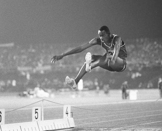 Bob Beamon beim Erdteilkampf in Stuttgart 1969