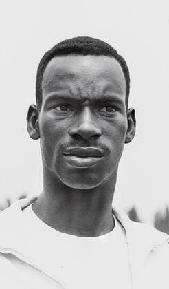 Bob Beamon beim Erdteilkampf in Stuttgart 1969