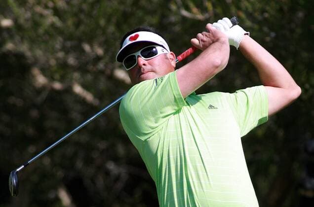 Feb. 18, 2012 - Los Angeles, California, U.S. - Pat Perez watches his shot during the third round of the Northern Trust Open golf tournament at Riviera Country Club in Los Angeles, Saturday, Feb. 18, 2012. 2012 Northern Trust Open - ZUMAc68