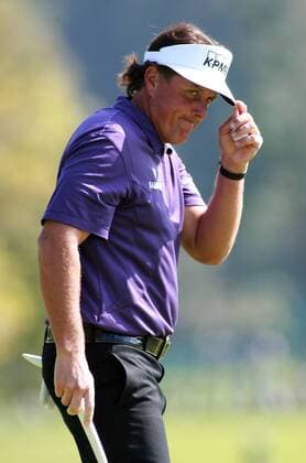 Feb. 18, 2012 - Los Angeles, California, U.S. - Phil Mickelson reacts to a missed putt on during the third round of the Northern Trust Open golf tournament at Riviera Country Club in Los Angeles, Saturday, Feb. 18, 2012. 2012 Northern Trust Open - ZUMAc68