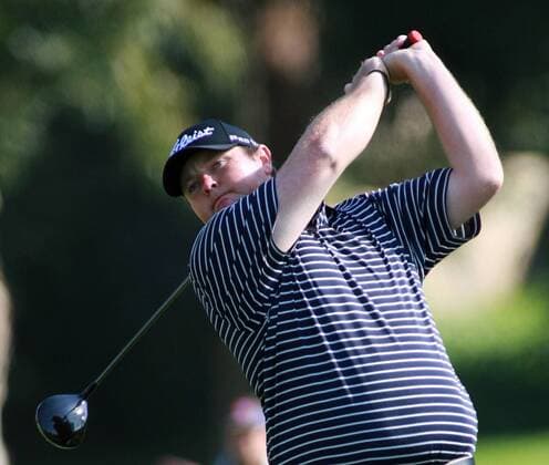 Feb. 18, 2012 - Los Angeles, California, U.S. - Jarrod Lyle hits his tee shot during the third round of the Northern Trust Open golf tournament at Riviera Country Club in Los Angeles, Saturday, Feb. 18, 2012. 2012 Northern Trust Open - ZUMAc68