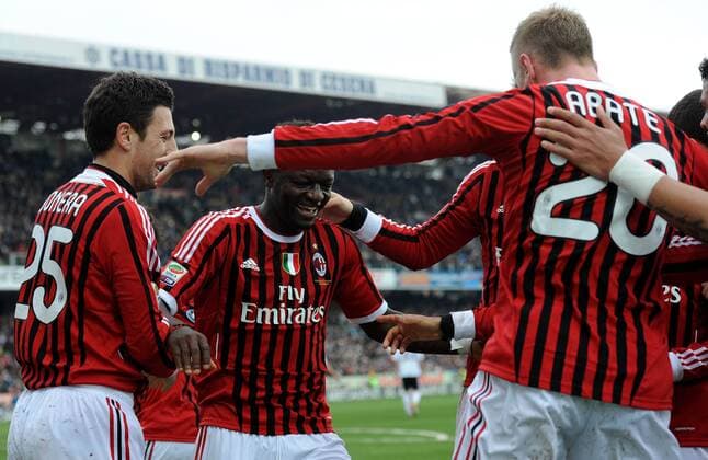 SULLEY ALI MUNTARI (Milan) jubelt - Cesena, 19 02 2012 - Serie A 2011 2012 - AC Cesena Vs AC Milan allexsabba