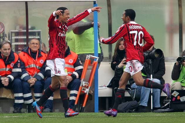 URBY EMANUELSON (Milan) und ROBINHO (MILAN) - Cesena, 19 02 2012 - Serie A 2011 2012 - AC Cesena Vs AC Milan lucaxpagliaricci