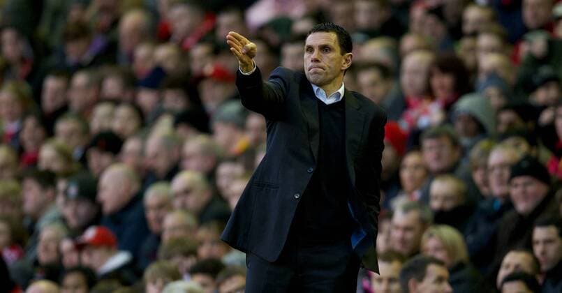 Fußball, Trainerhistorie Brighton & Hove Albion von 1901 bis heute Brighton & Hove Albion s manager Gustavo Poyet during the FA Cup 5th Round match against Liverpool at Anfield. xHOCHxZWEIx xPropagandax 