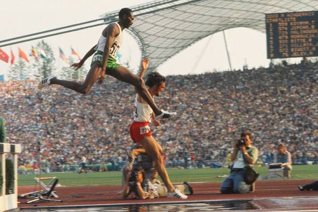 Kip Keino (Kenya). 3000m Steeplechase. The Munich Olympics 1972. 