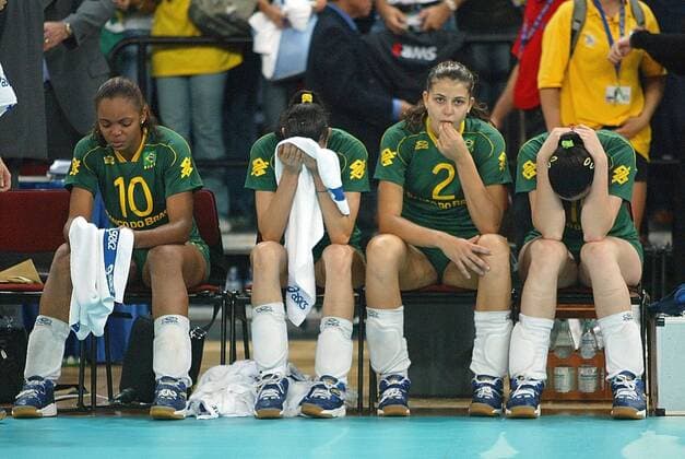 Volleyball Weltmeisterschaft WM Damen 2002 China-Brasilien Trauer Brasilien