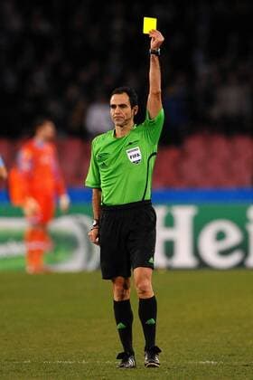 Referee Carlos Velasco Carballo Spain Napoli 22 02 2012 Stadio San Paolo Football Calcio 2011 2012 Champions League Round of 16 Napoli Vs Chelsea 3-1 andreaxstaccioli