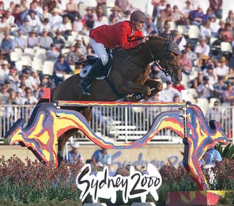 Olympische Spiele Sommerspiele Sydney 2000 Springreiten Mannschaft Goldmedaille für Deutschland Ludger Beerbaum auf Goldfever