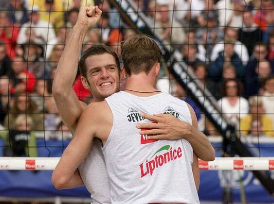 Deutsche Meisterschaften Beachvolleyball am Timmendorfer Strand von links :Dieckmann Markus Dieckmann Christoph
