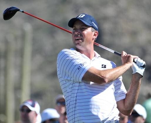 American Matt Kuchar watches his drive on the second hole at the World Golf Championship Accenture Match Play Championship at the Ritz-Carlton Golf Club, Dove Mountain in Marana, Arizona, February 24, 2012. UPI Art Foxall  PXP2012022404