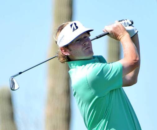 American Brandt Snedeker swings on his drive on the sixth hole at the World Golf Championship Accenture Match Play Championship at the Ritz-Carlton Golf Club, Dove Mountain in Marana, Arizona, February 24, 2012. UPI Art Foxall  PXP2012022414