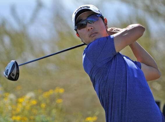 Sang-moon Bae of Korea drives his shot on the ninth tee at the World Golf Championship Accenture Match Play Championship at the Ritz-Carlton Golf Club, Dove Mountain in Marana, Arizona, February 24, 2012. UPI Art Foxall  PXP2012022423