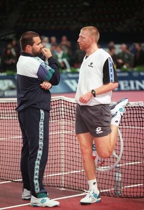 Eurocard Open 1996 Stuttgart Schleyerhalle Links: Mike De Palmer rechts: Boris becker