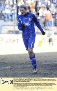 Viola Odebrecht (Pot), Jubel, 1.FFC Turbine Potsdam - Bayer Leverkusen, Fußball, Frauen, Bundesliga, Saison 2011 2012, Potsdam, 26.02.2012,