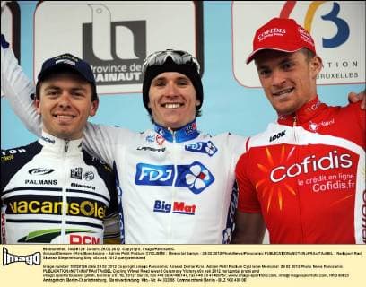Arnaud Demare - Kris Boeckmans - Adrien Petit Podium CYCLISME : Memorial Samyn - 29.02.2012 PhotoNews Panoramic 