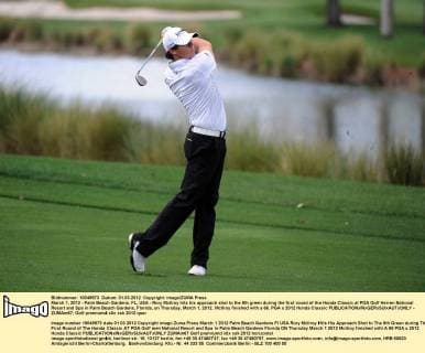 March 1, 2012 - Palm Beach Gardens, FL, USA - Rory McIlroy hits his approach shot to the 9th green during the first round of the Honda Classic at PGA Golf Herren National Resort and Spa in Palm Beach Gardens, Florida, on Thursday, March 1, 2012. McIlroy finished with a 66. PGA s 2012 Honda Classic - ZUMAm67