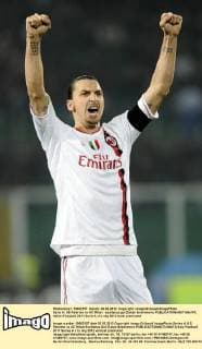 Serie A: US Palermo vs AC Milan: esultanza gol Zlatan Ibrahimovic 