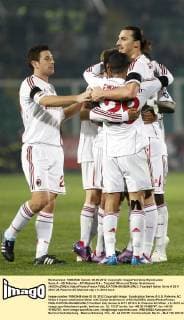 Serie A - US Palermo - AC Mailand 0:4 - Torjubel Milan mit Zlatan Ibrahimovic xHOCHxZWEIx xItalyxPhotoxPressx 