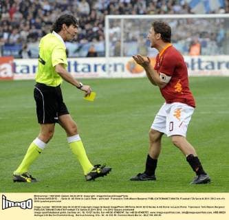Db Roma 04 03 2012 - - Serie A: AS Rom vs Lazio Rom - pictured: Francesco Totti-Mauro Bergonzi 