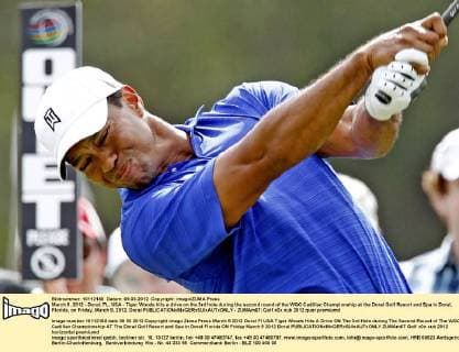 March 9, 2012 - Doral, FL, USA - Tiger Woods hits a drive on the 3rd hole during the second round of the WGC Cadillac Championship at the Doral Golf Resort and Spa in Doral, Florida, on Friday, March 9, 2012. Doral - ZUMAm67