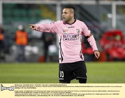 Serie A 2011 2012 US Palermo vs. AS Roma: Fabrizio Miccoli xHOCHxZWEIx xItalyxPhotoxPressx 