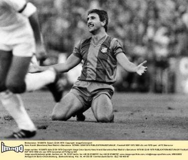 Hans Krankl (Barcelona) Real Madrid v Barcelona. 1979 80. 22 09 1979 