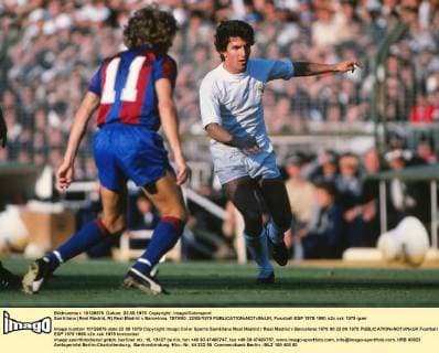 Santillana (Real Madrid, R) Real Madrid v Barcelona. 1979 80. 22 09 1979 