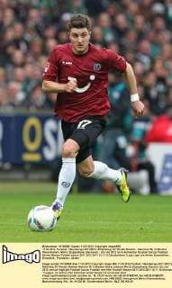 11.03.2012, Fussball 1.Bundesliga 2011 2012, 25.Spieltag, SV Werder Bremen - Hannover 96, im Bremer Weserstadion. Moritz Stoppelkamp (Hannover)
