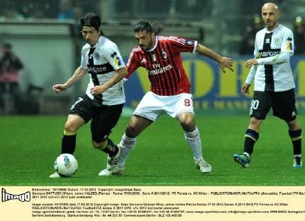 Gennaro GATTUSO (Milan), Jaime VALDES (Parma) - Parma 17 03 2012 - Serie A 2011 2012 - FC Parma vs. AC Milan - allexsabba