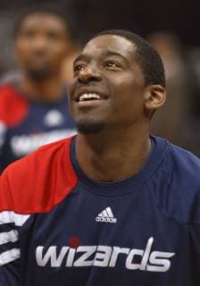 16 March 2012: Washington s Jordan Crawford in pregame warmups in Atlanta Hawks 102-88 victory over the Washington Wizards at Philips Arena in Atlanta, GA. NBA Basketball Herren USA MAR 16 Wizards at Hawks Icon945120316302 EDITORIAL USE ONLY