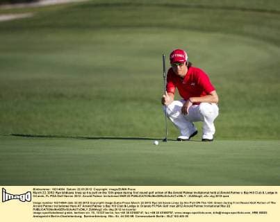 March 22, 2012: Ryo Ishikawa lines up his putt on the 13th green during first round golf action of the Arnold Palmer Invitational held at Arnold Palmer s Bay Hill Club & Lodge in Orlando, FL PGA Golf Herren 2012: Arnold Palmer Invitational MAR 22 - ZUMAcg2
