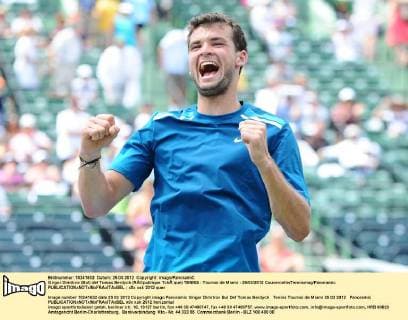Grigor Dimitrov (Bul) def Tomas Berdych (RÃ©publique TchÃ¨que) TENNIS : Tournoi de Miami - 25 03 2012 Couvercelle Tennismag Panoramic 