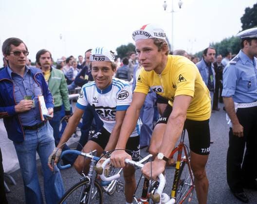 Dietrich Thurau (BR Deutschland) im gelben Trikot und Klaus Peter Thaler (BR Deutschland)