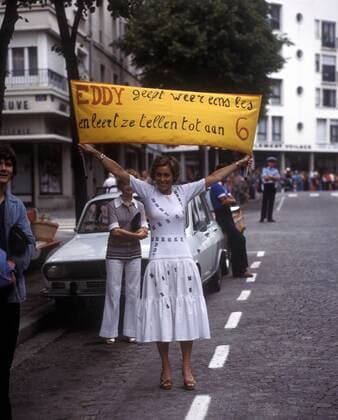 Weiblicher Fan von Eddy Merckx (BEL FIAT)