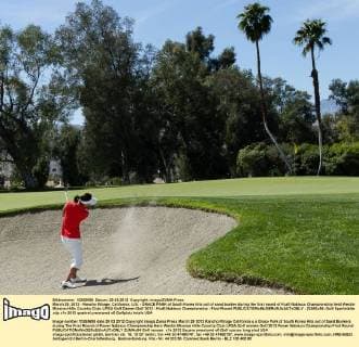 March 29, 2012 - Rancho Mirage, California, U.S. - GRACE PARK of South Korea hits out of sand bunker during the first round of Kraft Nabisco Championship held Westin Mission Hills Country Club. LPGA Golf Damen Golf 2012 - Kraft Nabisco Championship - First Round - ZUMAx54