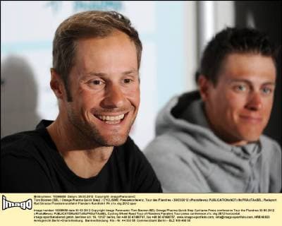 Tom Boonen (BEL Omega Pharma Quick Step) CYCLISME: Pressekonferenz, Tour des Flandres - 30 03 2012 xPhotoNewsx 