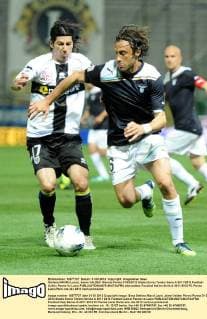 Stefano MAURI (Lazio), Jaime VALDES (Parma) Parma 31 03 2012 Stadio Ennio Tardini Serie A 2011 2012 Football Calcio Parma Vs Lazio allexsabba