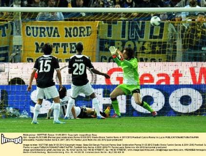 Gol - Sergio FLOCCARI (Parma) goal celebration Parma 31 03 2012 Stadio Ennio Tardini Serie A 2011 2012 Football Calcio Parma Vs Lazio allexsabba