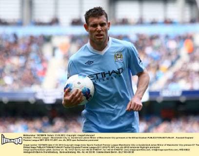 Football - Premier League - Manchester City vs. Sunderland James Milner of Manchester City grimaces at the Etihad Stadium 