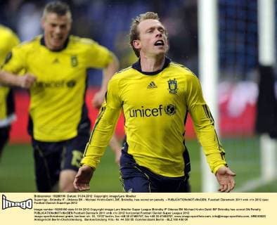 Superliga - Bröndby IF - Odense BK - Michael Krohn-Dehli, BIF, Bröndby. has scoret on penalty - 