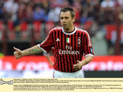 Antonio CASSANO (Milan) Milano 07 04 2012 Stadio Giuseppe Meazza Serie A 2011 2012 Football Calcio Milan Vs Fiorentina allexsabba