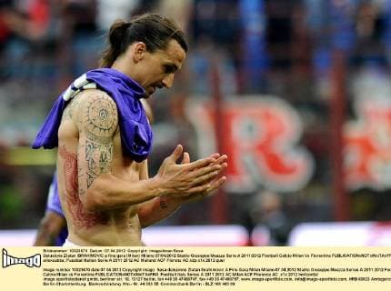 Delusione Zlatan IBRAHIMOVIC a fine gara (Milan) Milano 07 04 2012 Stadio Giuseppe Meazza Serie A 2011 2012 Football Calcio Milan Vs Fiorentina allexsabba