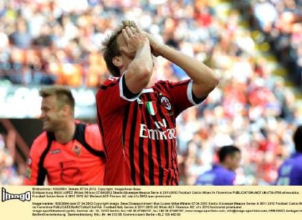 Enttäuschung MAXI LOPEZ (Milan) Milano 07 04 2012 Stadio Giuseppe Meazza Serie A 2011 2012 Football Calcio Milan Vs Fiorentina allexsabba