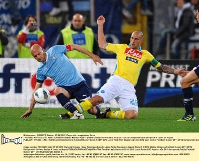Tommaso Rocchi Lazio, Paolo Cannavaro Napoli Roma 7 4 2012 Stadio Olimpico Football Calcio 2011 2012 Campionato Italiano Serie A Lazio Vs Napoli andreaxstaccioli