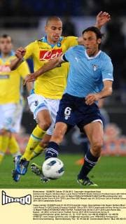 Gokhan Inler Napoli, Stefano Mauri Lazio Roma 7 4 2012 Stadio Olimpico Football Calcio 2011 2012 Campionato Italiano Serie A Lazio Vs Napoli andreaxstaccioli