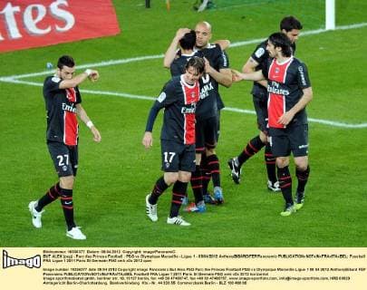 BUT ALEX (psg) - Parc des Princes Football : PSG vs Olympique Marseille - Ligue 1 - 08 04 2012 AnthonyBIBARD FEP Panoramic 