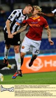 Football - soccer: Serie A, AS Rom - Udinese Calcio, testata tra Coda e Kjaer xHOCHxZWEIx xItalyxPhotoxPressx 
