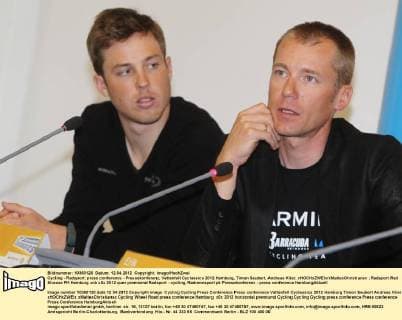 Cycling - Radsport: press conference - Pressekonferenz, Vattenfall Cyclassics 2012 Hamburg, Timon Seubert, Andreas Klier, xHOCHxZWEIx xMaltexChristiansx